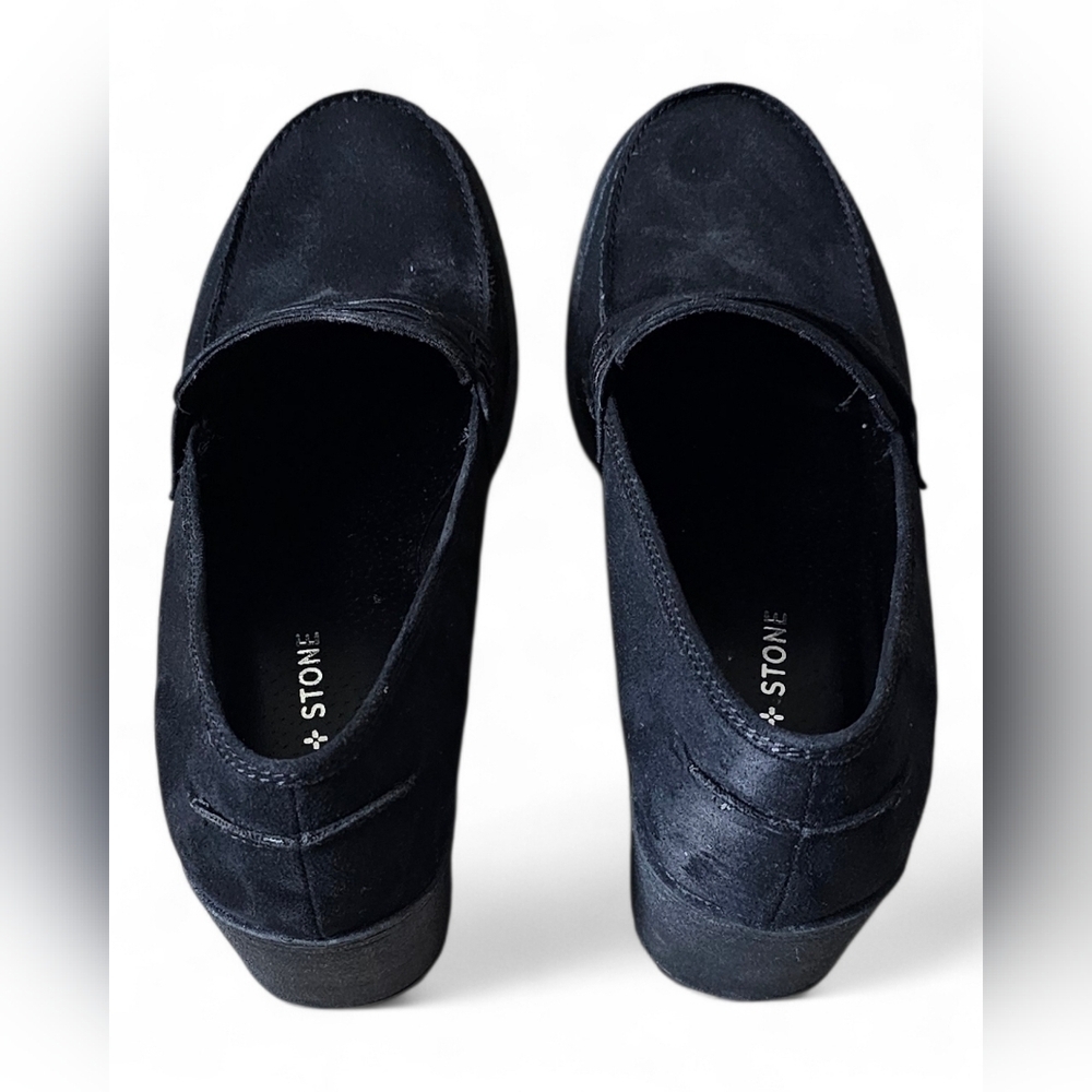 Sun + Stone Women’s Black Suede Block Heel Loafers Size 9 - Picture 8 of 10